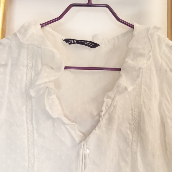 Zara Boho Frill Sheer Top - Picture 6 of 14